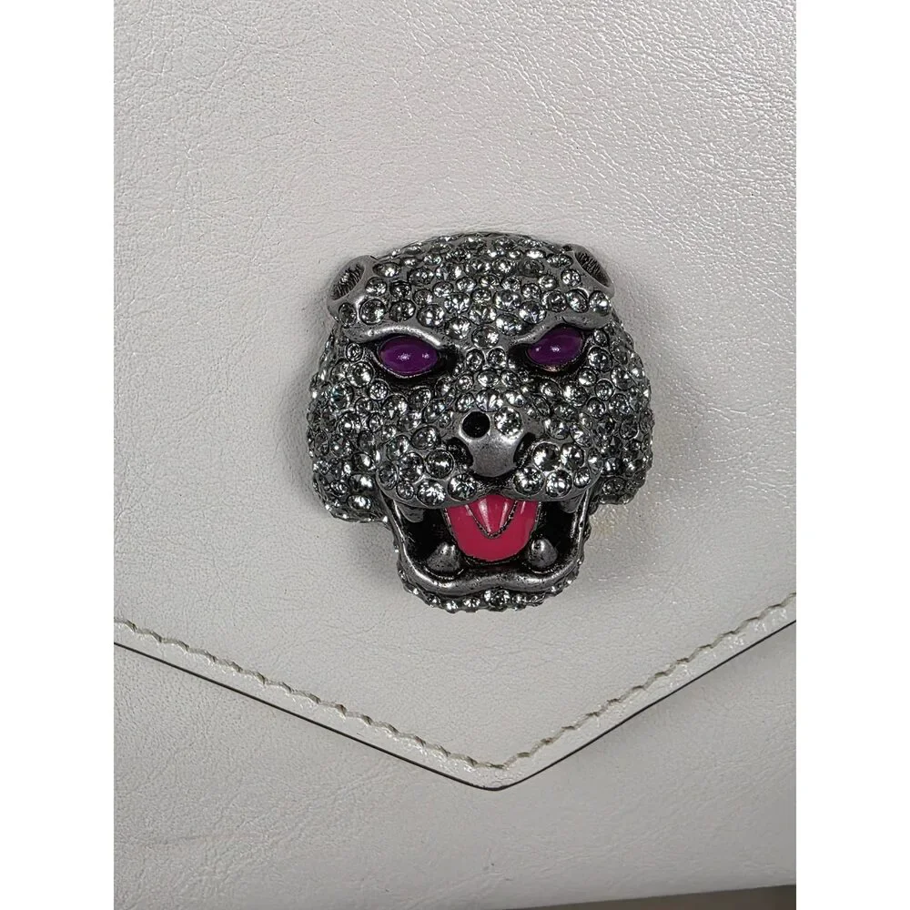 Gucci Crystal Animalier Shoulder Bag in Off-White Leather - Picture 3 of 11